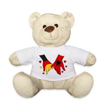 Germany Albania Flag Holding Hands - Teddy Bear - white - Front