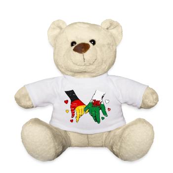 Deutschland_Wales_Flagge_Haendehalten_used - Teddy - Weiß - Vorne