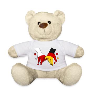 Polen_Deutschland_Flagge_Händehalten - Nounours - blanc - Devant