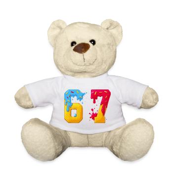 67 - Soixante Sept Numéro Sweet 67 Donut Meme Six 7 - Nounours - blanc - Devant