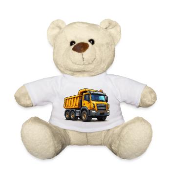 Construction Vehicle Dump Truck - Teddy Bear - white - Front