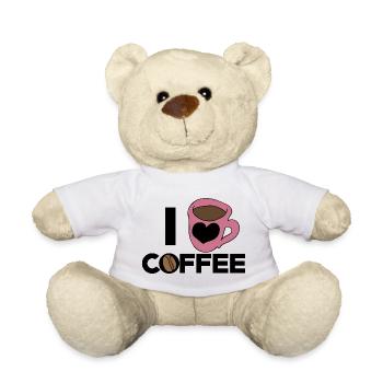 Heart Mug in Pink on Black - Teddy Bear - white - Front