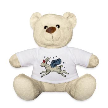 Winged hare in star flight - Teddy Bear - white - Front