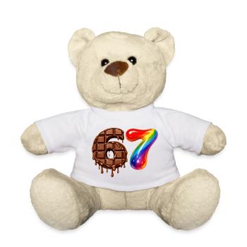 67 - 6 7 - Six Seven Meme - Chocolat - Nounours - blanc - Devant