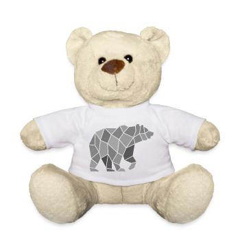Ours géométrique à partir de fragments de mosaïque - Nounours - blanc - Devant