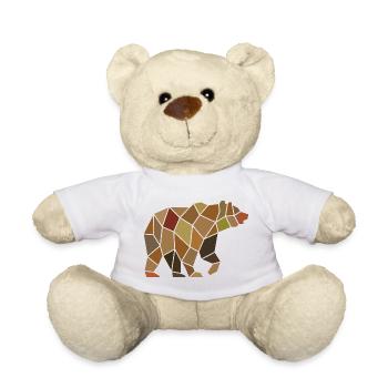 Geometric Bear from Mosaic Polygon - Teddy Bear - white - Front