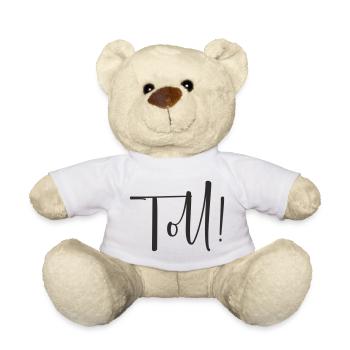 Great – Calligraphy Text Design - Teddy Bear - white - Front