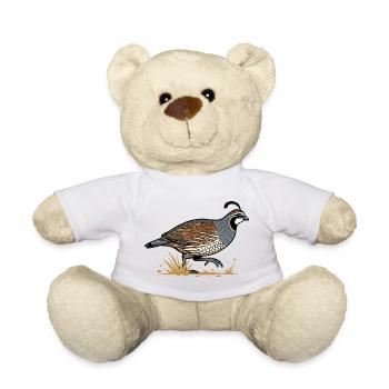 Kalifornische Wachtel-Retro-Design-Wildnis - Teddy - Weiß - Vorne