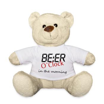 Beer Bier saufen O’Clock  - Teddy - Weiß - Vorne