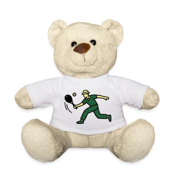 Retro tennis player serve - Teddy Bear - white - Front