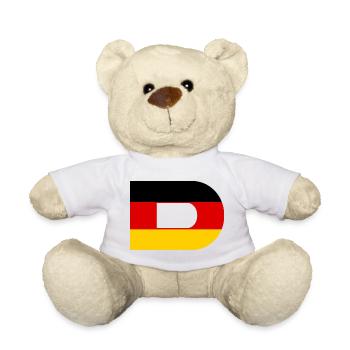 D- Deutschland Flagge Stil - Teddy - Weiß - Vorne