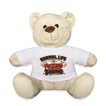 Normal Life Is Fucking Boring Vintage Statement - Teddy - Weiß - Vorne