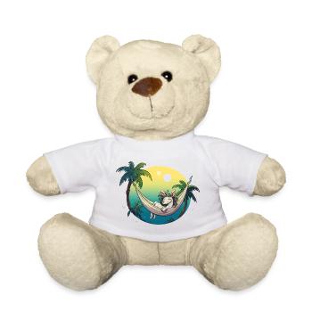 Einhorn in Tropen-Hängematte - Teddy - Weiß - Vorne