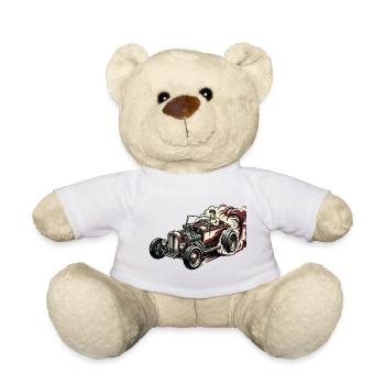 Racing Hotrod Caricature - Teddy Bear - white - Front