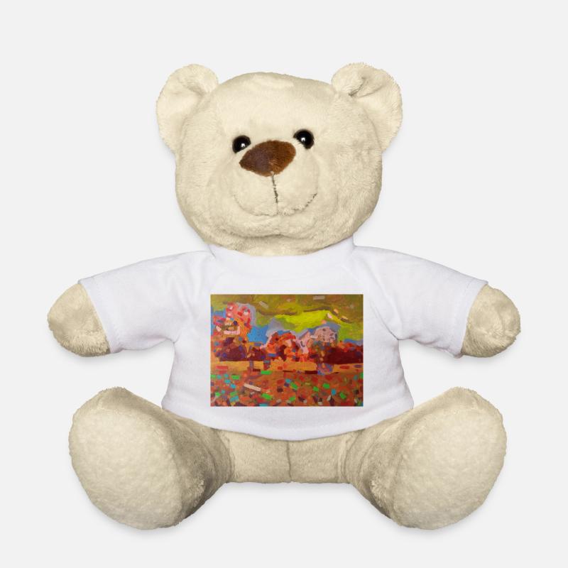 Farbenfrohes Landschaftsmosaik - Teddy - Weiß
