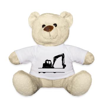 Excavator Custom – Heavy Equipment - Teddy Bear - white - Front