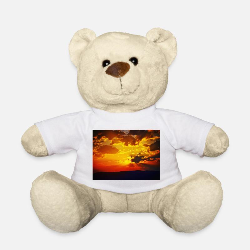 Sunset Fire Rays - Teddy Bear - white