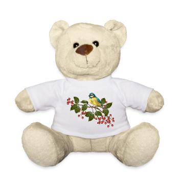 Colorful bird - Teddy Bear - white - Front