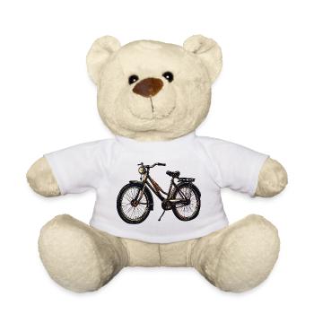 Silhouette de vélo vintage - Nounours - blanc - Devant