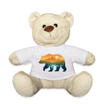 Ours silhouette paysage montagnard - Nounours - blanc - Devant