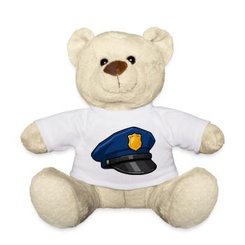 Casquette de police en dessin animé avec insigne - Nounours - blanc - Devant