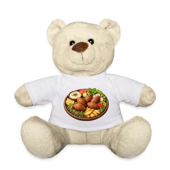 Kibbeh Saucer Art Print - Teddy Bear - white - Front
