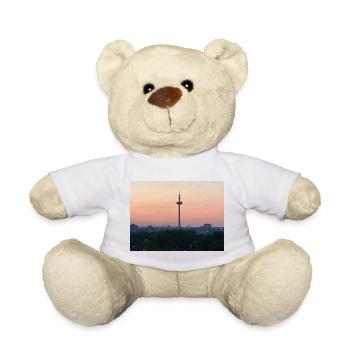 Dusk Skyline with Tower Silhouette - Teddy Bear - white - Front