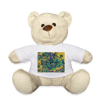 Fleurs néon Décor floral psychédélique - Nounours - blanc - Devant