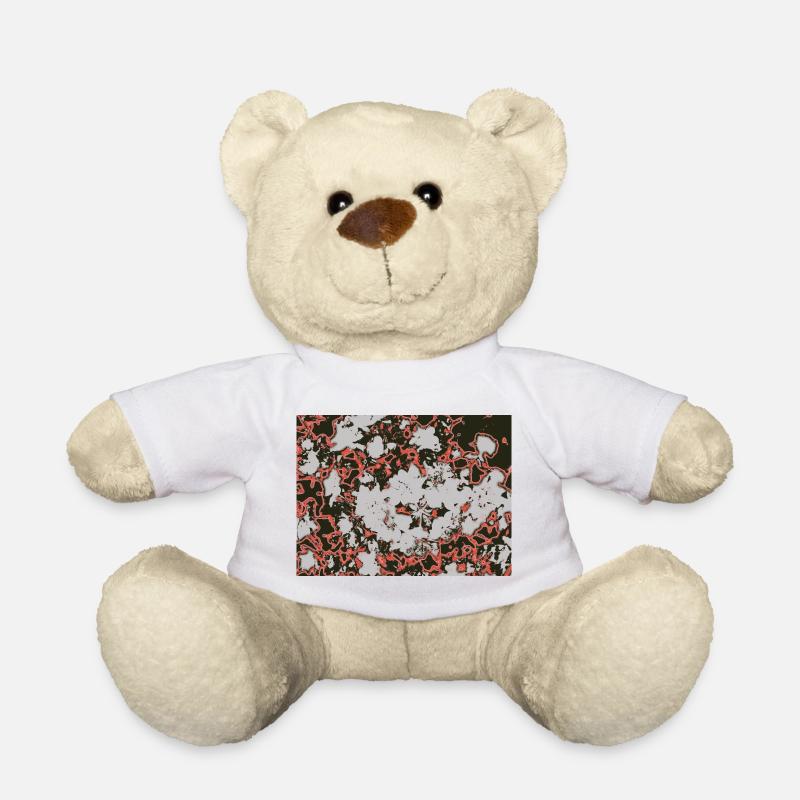 Roter Nebel-Abstractmuster - Teddy - Weiß