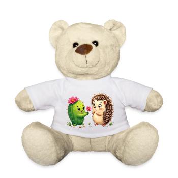 Ami Cactus & Hérisson : L’Amitié de la Fleur - Nounours - blanc - Devant