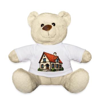 Charmantes Landhaus Cartoon - Teddy - Weiß - Vorne