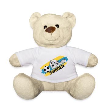 Suède Football Maillot Supporter Sweden Soccer - Nounours - blanc - Devant
