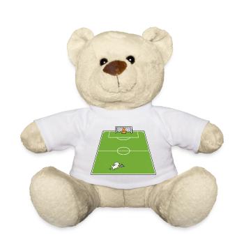 Fußballplatz mit Hund und Capybara T-Shirt - Teddy - Weiß - Vorne