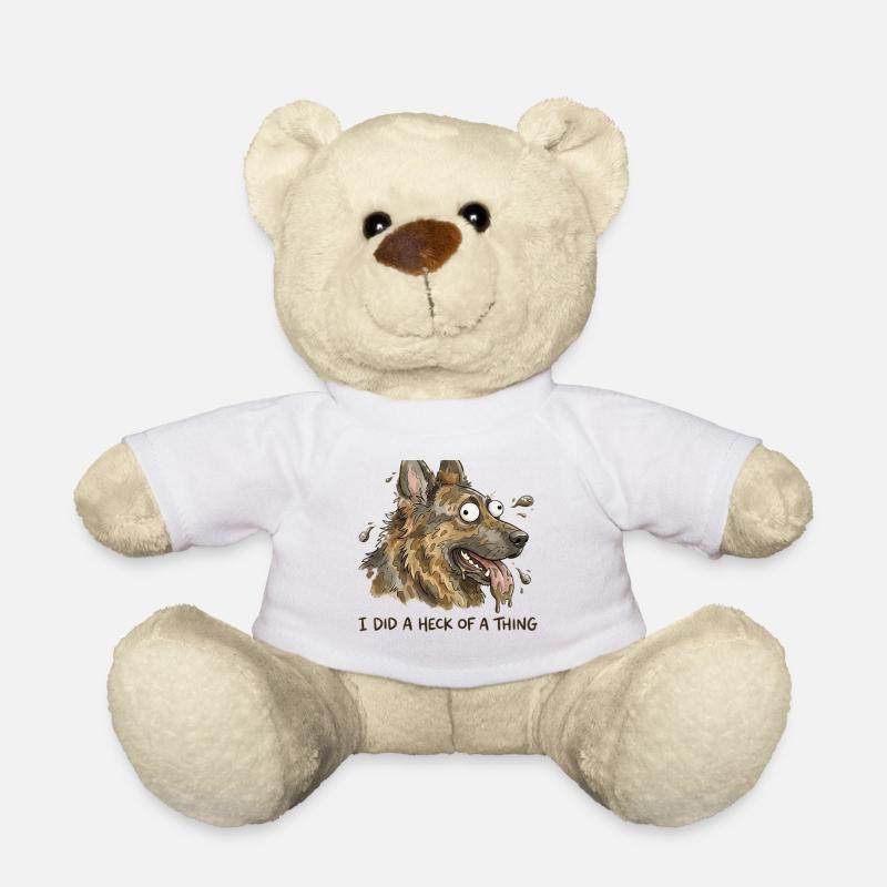 Hund mit Text, ich habe eine tolle Sache gemacht - Teddy - Weiß