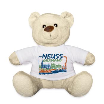 Neuss Germany Skyline Harbor and Cathedral - Teddy - Weiß - Vorne
