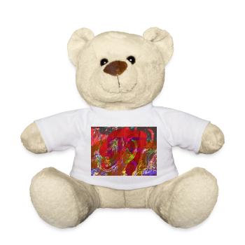 Color Swirls Overlay Abstract Colors - Teddy Bear - white - Front