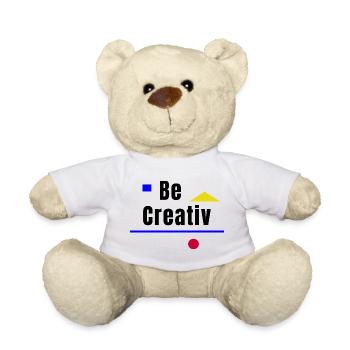 Geometric Shapes Blue Yellow Red - Teddy Bear - white - Front