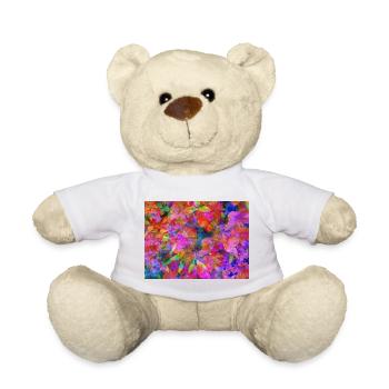 Farbexplosion Blüten-Collage - Teddy - Weiß - Vorne