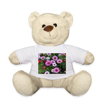 Pink Blossom Magic Mosaic - Teddy Bear - white - Front