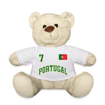 Portugal Football PORTUGAL Text Jersey Design - Teddy Bear - white - Front