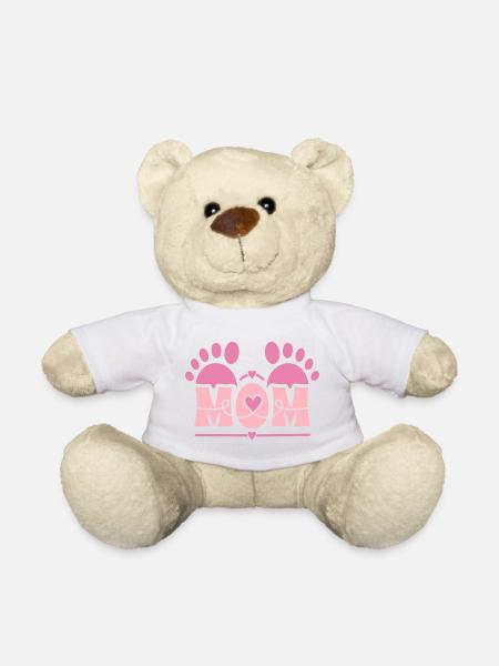 MOM-Herz-Fußabdruck - Teddy - Weiß