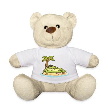 Crocodile de plage avec des lunettes de soleil - Nounours - blanc - Devant