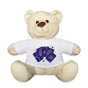 Royal Flush Poker Casino Néon Design - Nounours - blanc - Devant