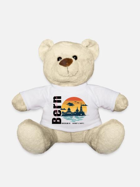 Bern_Skyline_Vintage_Sunset - Teddy Bear - white