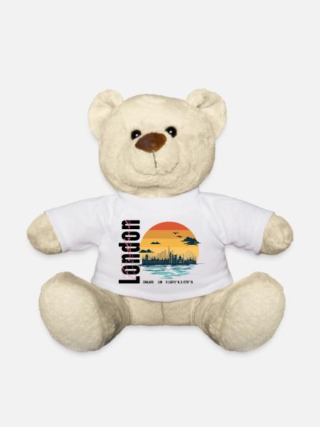 London Silhouette Vintage Sunset - Nounours - blanc