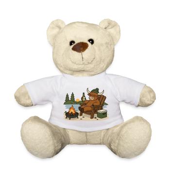 Hochlandrind am Lagerfeuer - Teddy - Weiß - Vorne