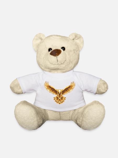 Golden Eagle Wing Emblem - Teddy Bear - white