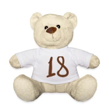 Brown Hand Drawn 18 Digit - Teddy Bear - white - Front