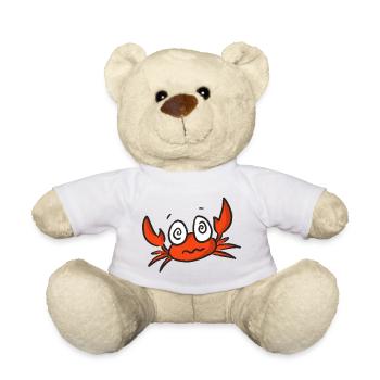Roter Krabbencartoon mit großen Augen - Teddy - Weiß - Vorne