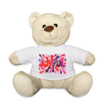 Joyful Splash Colorful Typography - Teddy Bear - white - Front